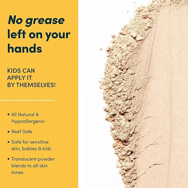 Bada Boom Mineral Translucent Sunscreen Powder, Brush on SPF 50 for Kids and Sensitive Skin
