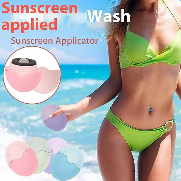 Sunscreen Applicator - Single Blue - BPA-Free Refillable Roll on Sponge Sunscreen, Suncream & Lotion Applicator For Kids, ...