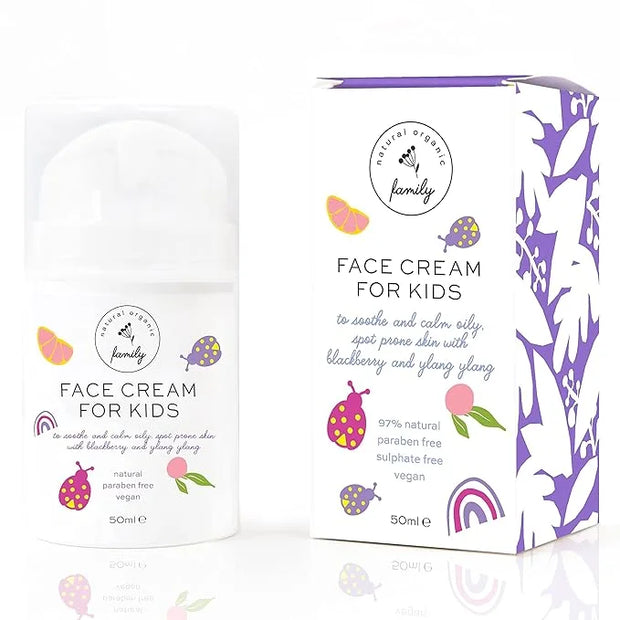 Gentle Face Cream Moisturizer for Kids and Preteens – Nourishing and Calming for All Skin Types – Natural Ingredients: Hya...