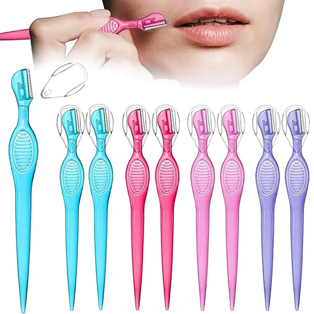 8 Pcs Small Eyebrow Razor for Women Portable Face Razors for Women Facial Hair Lip Trimmer Hair Shaving Removal Tool Derma...