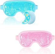 NEWGO Bundle of Cooling Eye Mask Gel and Cold Eye Mask for Puffy Eyes - Product Image