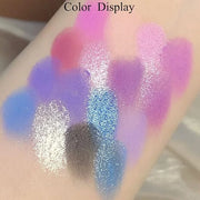 Purple & Blue Eyeshadow - 16 Color Glitter & Matte Eyeshadow Palette, Korean Makeup, Waterproof & Bright Colours - Product...