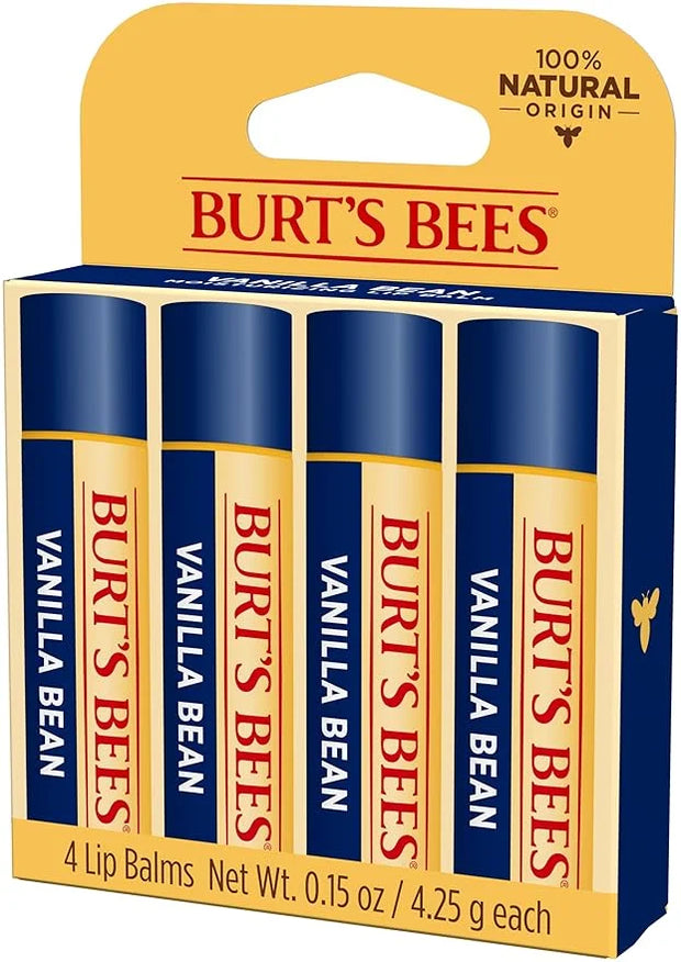 Burt's Bees 100% Natural Moisturizing Lip Balm, Vanilla Bean - 4 Tubes - Product Image