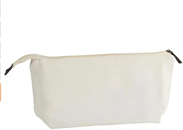 Juvale 6 Pack Canvas Makeup Bags with Zipper - 11.75 x 5.5 In White Cotton Canvas Makeup Bag Set for Toiletries and DIY Cr...
