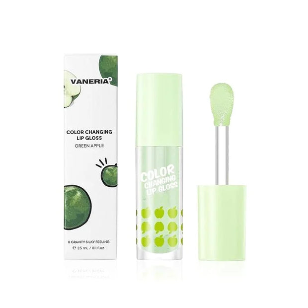 VANERIA Color Changing Lip Gloss,Clear to Pink,Fruit Flavoured Lip Changing Lip Gloss,PH Lip Color,Long Lasting Moisturizi...