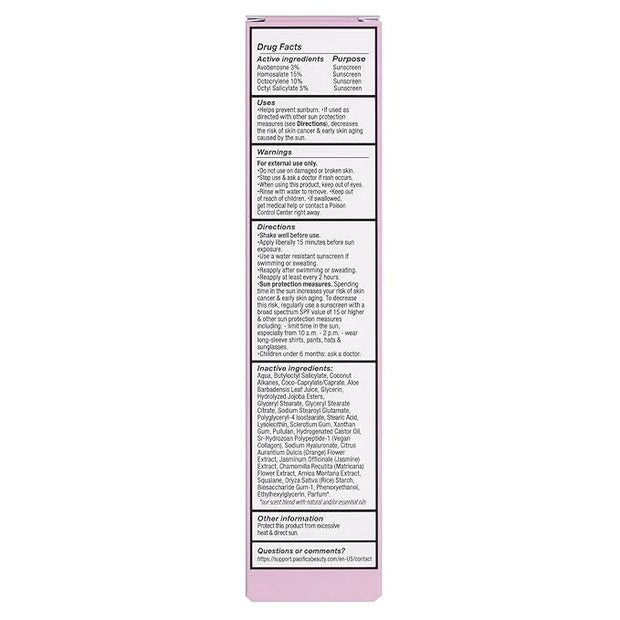 Pacifica Face Moisturizer - Vegan Collagen Face Lotion SPF 30 Broad Spectrum Sunscreen Every Day Face Lotion, UVA/UVB Prot...