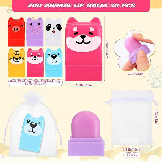30 Sets Wild Animal Birthday Lip Classroom