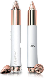 2-in-1 Portable Rechargeable Painless Eyebrow Trimmer & Facial Hair Remover, removes Eyebrow, face, Lips and Body Hair for...