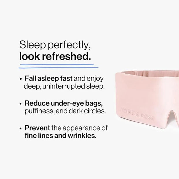 Dore & Rose Deep Sleep Mask Light Blocking, 23 Momme Mulberry Silk Eye Mask, Ultra Soft, Adjustable - Travel Sleeping Mask...