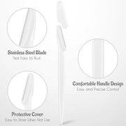 16 Pcs White Eyebrow Razor, Face Razors Multipurpose, Facial Razors for Women Men, Eyebrow Trimmers Shaver with Protective...