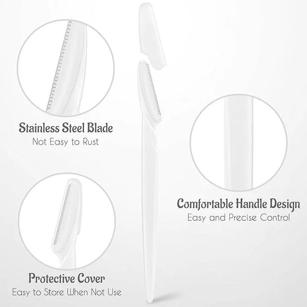 16 Pcs White Eyebrow Razor, Face Razors Multipurpose, Facial Razors for Women Men, Eyebrow Trimmers Shaver with Protective...