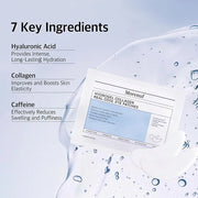 Hydrogel Collagen Real Cool 6 Pairs of Eye Patches & Hydrating Roll-On Serum Set for Dark Circles and Puffiness - Hyaluron...