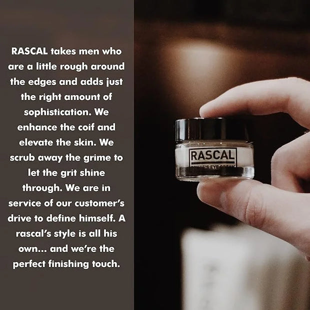 Rascal Ponce's Eye Cream | Under Eye Cream Dark Circle Remover for Men - Made with ginkgo Biloba Leaf Extract Macadamia Se...