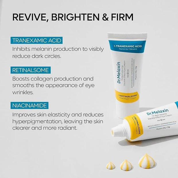 TX Tranexamic Acid Retinalsome Dual Eye Cream with Adenosine Niacinamide for Dark circle Repairing | Daily Anti-Aging Unde...