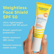 Seaweed Bath Co. Weightless Face Shield Mineral SPF 50 Zinc Oxide Suncreen Facial Serum, 1.7 Oz., Lightweight, Water Resis...