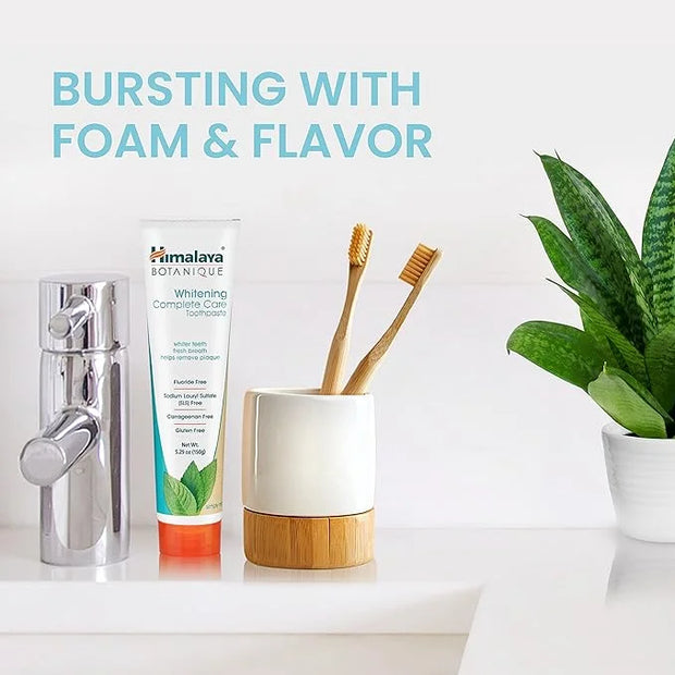 Himalaya Botanique Whitening Complete Care Toothpaste, Teeth Whitening, Fights Plaque, Fluoride Free, No Artificial Flavor...