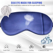 Cooling Sleep Mask w/Gel Eye Mask, Silk Eye Mask for Sleeping, Heated Eye Masks, Blindfold Eye Cover Sleeping Mask for Hom...