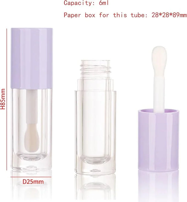 COSIDEA 14pcs Empty 6ml big doe foot wand Chunky lip gloss tubes for DIY lipgloss,Pink round lipgloss containers tubes wit...