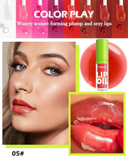 Lip Oil Lip Glaze-1Pcs Hydrating Red Lip Glow Oil,Shiny Transparent Tint Lip Gloss Plumping,Long Lasting Non-sticky Clear ...