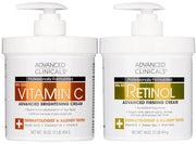 Advanced Clinicals Retinol Body Lotion + Brightening Vitamin C Lotion 2pc Skincare Set For Women & Men | Body Cream & Face...