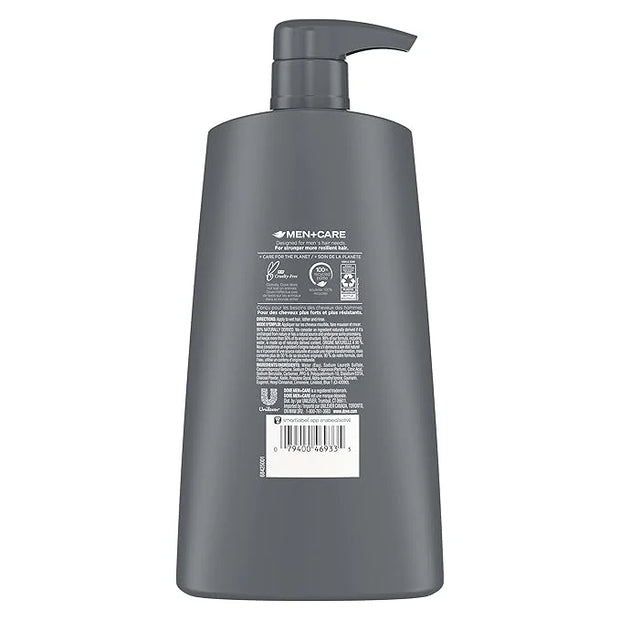 DOVE MEN + CARE Shampoo Charcoal + Clay 3 Count For Healthy-Looking Hair Naturally Derived Plant Based Cleansers 25.4 oz -...