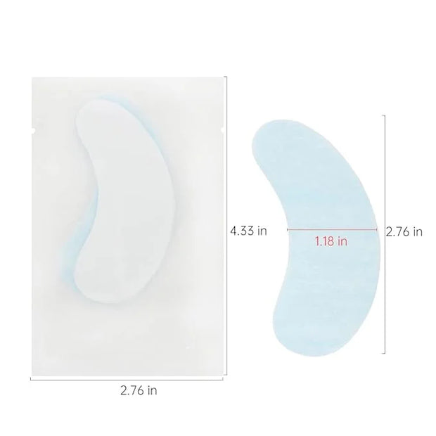 100 Pairs Hydrogel Under Eye Gel Patches Lint Free Eye Lash Pads Eyelash Extension Tool Mask Eyepads, Transparent/Blue - P...