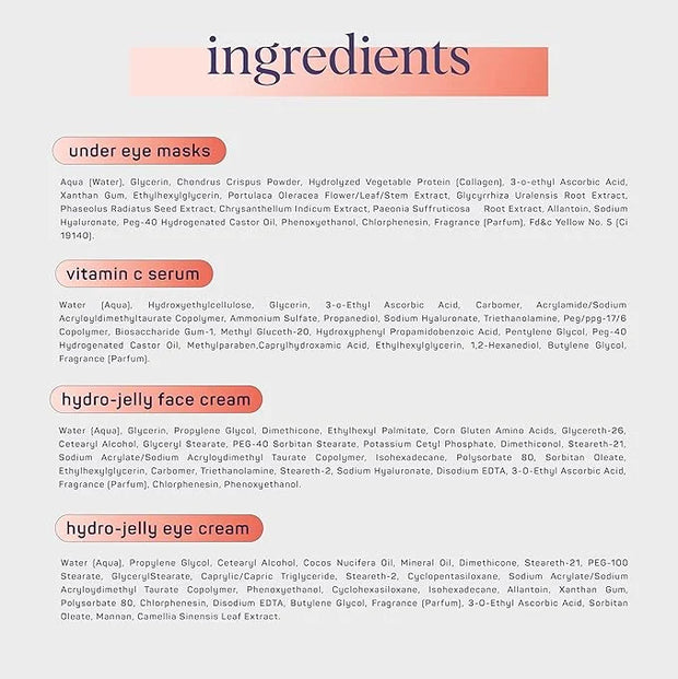 SpaLife Complete Vitamin C Skin Care Variety Bundle - Nourishing Under Eye Patches, Revitalizing Face & Eye Cream, and Pot...