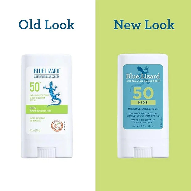 BLUE LIZARD Mineral Sunscreen Stick with Zinc Oxide SPF 50+ Water Resistant UVA/UVB Protection Easy to Apply Fragrance Fre...