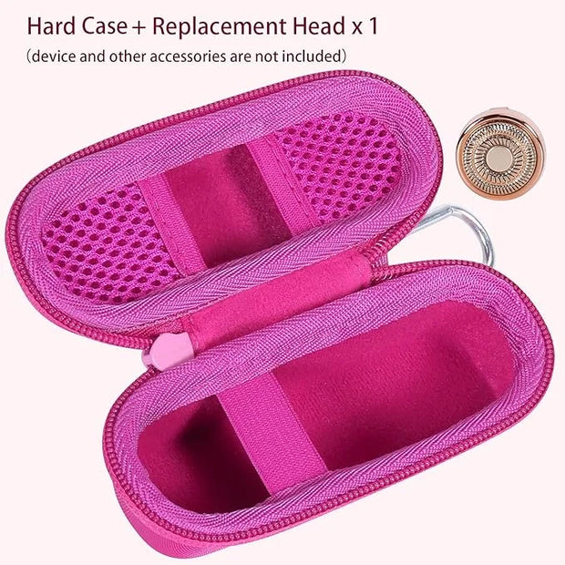 co2CREA Hard Case and Replacement Head Compatible with Finishing Touch Flawless Facial Hair Remover Electric Face Razor fo...