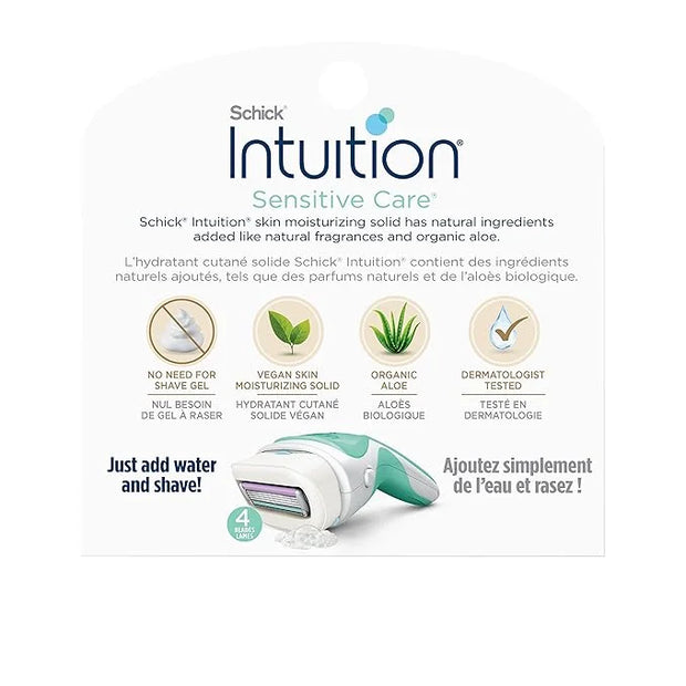 INTUITION Schick Refill, Razors for Women Sensitive Skin | Intuition Razor Blades Refill with Organic Aloe, Razor Refills ...