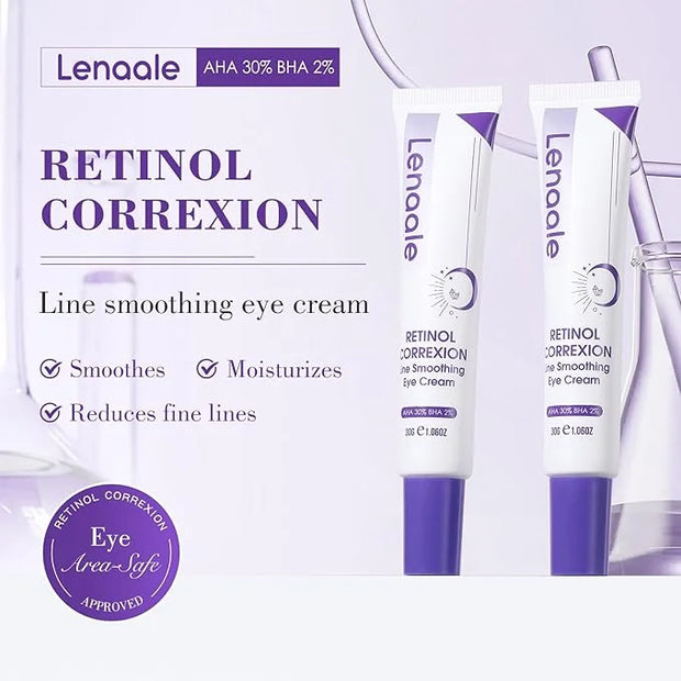 Eye Cream, Retinol Eye Cream for Dark Circles, Puffiness Anti Aging, With Hyaluronic Acid, Peptides, Caffeine Reduces Bags...