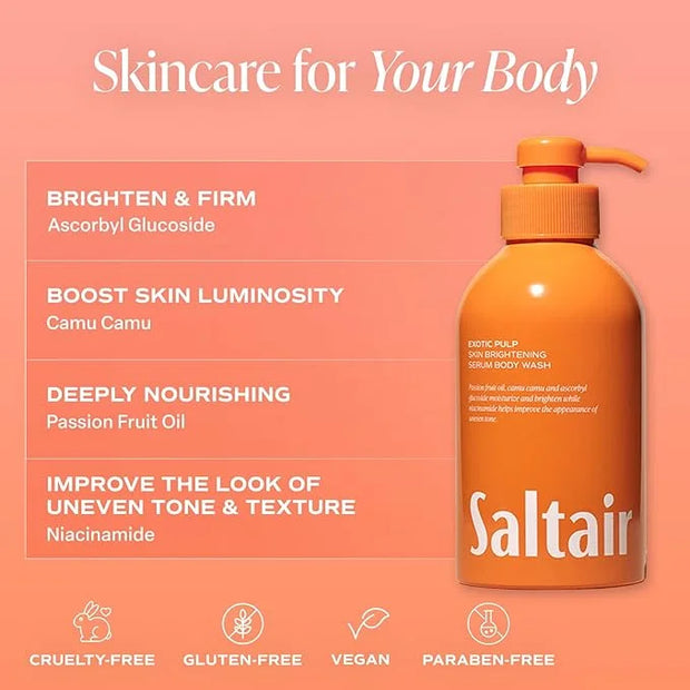 Saltair Body Wash, Exotic Pulp 2-Pack. Moisturizing Body Cleanser with Monoi Oil and Cupuacu Butter. Luxury Shower Gel for...