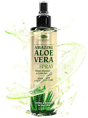 Green Leaf Aloe Vera Spray 99% Pure Cold-Pressed Aloe Vera Juice, for Hair, Skin & Face Moisturizer, Fast Absorption After...