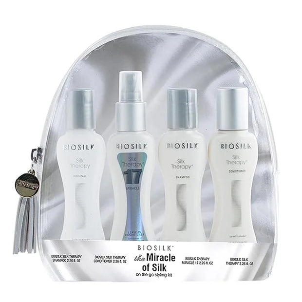 Biosilk The Miracle of Silk Kit, Includes Silk Therapy Shampoo, Conditioner, Original Leave-In Treatment, Miracle 17 Leave...