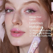 Flower Knows Violet Strawberry Rococo Glowy Lip Gloss,Moisturizing Shine Lip Oil,Hydrating Glitter Lip Plumper Makeup for ...
