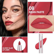 evpct Silky Lip Liner Pencil Retractable, Bean Red Smooth Lip Liner Creamy Velvet Lipliner Long-Lasting for Korean Makeup ...