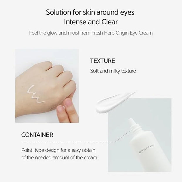 NACIFIC Fresh Herb Origin Eye Cream 1.01fl.oz 30ml for Wrinkles, Dark Circles & Puffiness – Hypoallergenic Korean Skincare...