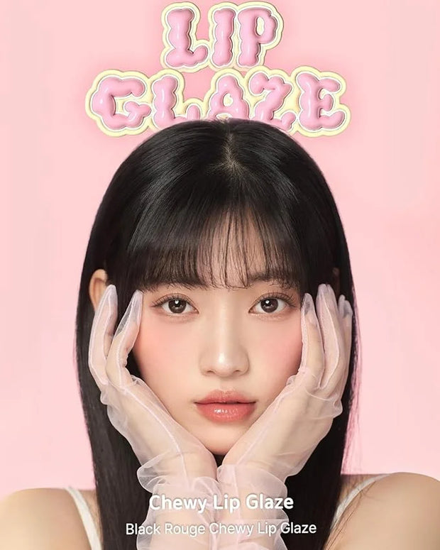 Chewy Lip Glaze, High Shine Lip Gloss, Korean Beauty (GZ03 Rose Bebe, 3.5 grams) - Product Image