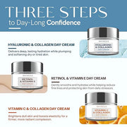 Skin 2.0-3 Day Creams Value Set - Dermatologist Tested, Hydrating - Anti-Aging, Clean Beauty, Natural Ingredients, Cruelty...