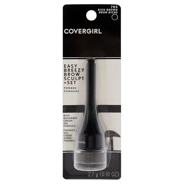 COVERGIRL Easy Breezy Brow Sculpt + Set Pomade, Rich Brown, 1 Count (packaging may vary) - Product Image