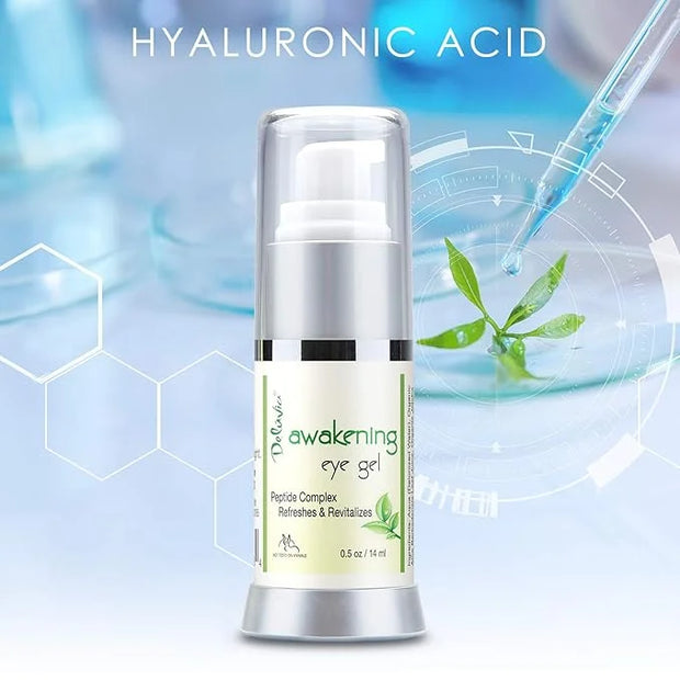 Deluvia Daily Under Eye Gel - Reduces the Appearance of Puffiness, Wrinkles, Fine Lines, Bags, Dry, Crepe Skin - Organic A...
