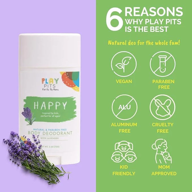 PLAY PITS - Natural Kids Whole Body Deodorant - Safe for Girls & Boys w/Sensitive Skin of All Ages - Clean & Paraben Free ...