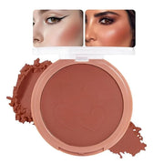 Single Matte Cheeks Face Cream powder Blush Makeup Palette, Bronze Brown Singles Blushes for Older Women, Monochrome Highl...