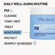 Pacifica Wake Up Beautiful Retinoid Night Cream – Overnight Anti-Aging Moisturizer with Hyaluronic Acid & Melatonin, Reduc...