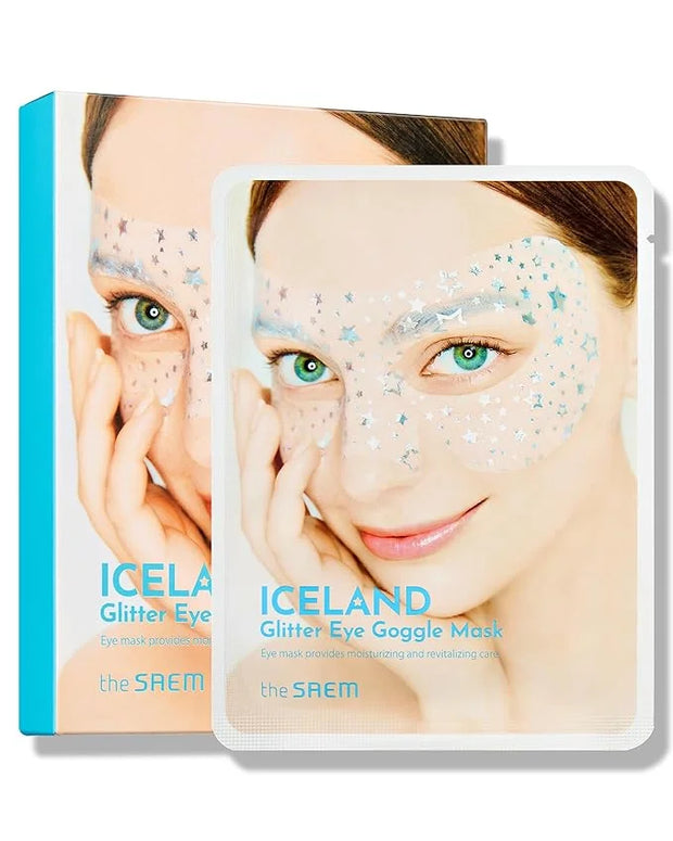THESAEM Iceland Glitter Eye Goggle Mask - Refreshing & Hydrating Korean Eye Mask Patch for Puffy Eyes - Vitamin & Hyaluron...