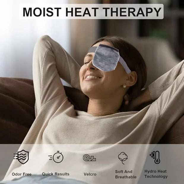 Single Moist Heat Eye Compress Pad, Microwavable, Eye Mask for Dry Eye, Good for Pink Eye, Blepharitis and Stye Eye, Reusa...