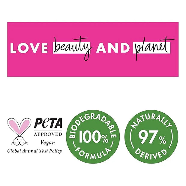 Love Beauty and Planet Shampoo Milk Moisture and Bounce for Waves and Curls Rice Oil and Angelica Essence 100 percent Biod...