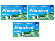 Fixodent Denture Adhesive Powder, Extra Strong, Plus Scope, Strong, Long Hold Powder, Airtight Seal, 1.6 OZ, Pack of 3 - P...