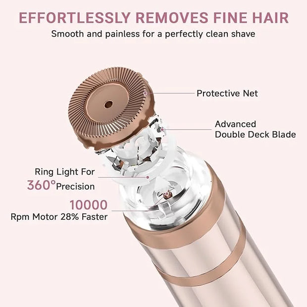 Electric Eyebrow Trimmer, 3 in 1 Facial Hair Remover for Women, Waterproof Rechargeable Hair Shaver for Face Eyebrow Leg B...