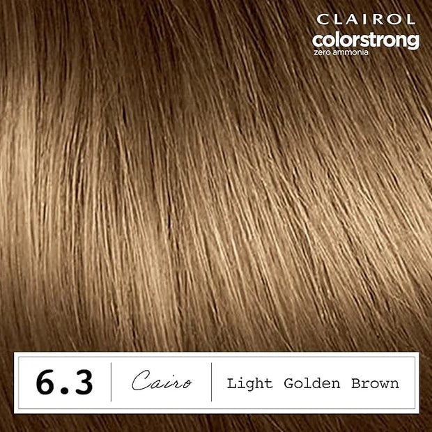 Clairol ColorStrong Permanent Zero Ammonia Hair Dye, 6.3 Light Golden Brown - Cairo Hair Color, Pack of 1 - Product Image